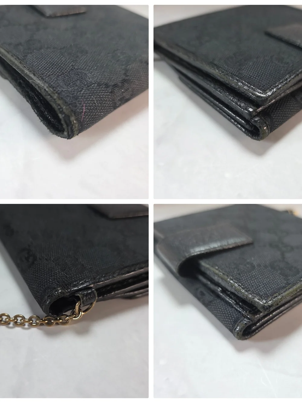 Authentic Gucci GG Canvas French Wallet w/ Signature Boot Charm | Black - Picture 5 of 9